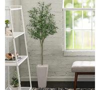 Aptliton 5FT Artificial Olive Tree for Indoor Decor, 150cm Tall Fake Potted Olive Tree with Realistic Leaves and Fruits, Large Artificial Plant in Pot for Home Office Balconies Living Room Decor