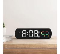 Aptliton 6.5" Digital Alarm Clock with 12/24h Time Temperature Seconds Display, LED Digital Silence Clock with Adjustable Brightness, Bedside Clock for Bedroom, Living Room, Office, White Light