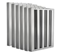Aptliton 6 Pack Commercial Microwave Range Hood Filters - 19.5x24.5x1.9 in, 430 Stainless Steel Baffle Grease Filter, 6 Grooves, For Kitchen Exhaust, Ventilation & HVAC