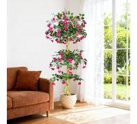 Aptliton 6FT Artificial Bougainvillea Tree, 180cm Tall Large Realistic Faux Tree In Pot, with Flowers And Leaves, Home Decor Large Artificial Bougainvillea Plant for Indoor Office Living Room Balcony