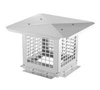 Aptliton 9'' x 9'' Square Chimney Cap Cowl, Weatherproof 304 Stainless Steel Flue Cover with Mesh Bird Guard and Rain Shield, Adjustable Easy-Fit Fireplace Cap for Wood Stove and Vent, Silver