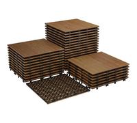 Aptliton Acacia Wood interconnected Deck Tiles - 22 Pack 12"x12" - Waterproof, Non-Slip, Easy Snap-Together Outdoor & Indoor Flooring for Patio, Balcony, Garden Wall, Poolside, Deck, UV Resistant -