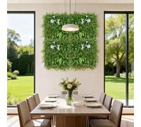 Aptliton Artificial Plant Wall Panel, Faux Greenery Realistic, Interlocking Panels for Indoor/Outdoor Decor, Home Garden Office Salon Wedding Backdrop, 50cm x 50cm, 4PC