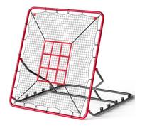 Aptliton Baseball Rebounder Net, Adjustable Pitching & Throwing Training Net with 9-Pocket Target Grid, Steel Frame PE Mesh for Indoor Outdoor Backyard Practice, Red