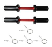 Aptliton Dumbbell Bar Handles, 2-Pack 16-inch Solid Steel Weight Bar with 4 Spring Collars, Fits 2-inch Olympic Weight Plates, 100LBS Load Capacity, Red Knurled Grip for Home Gym Strength Training