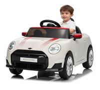 Aptliton Electric Car for Kids BMW MINI Licensed with Remote Control, 12V Powered Kids' Electric Ride-on with Speeds Up to 3 Km/h, Horn, LED Lights, and Music, for Children Ages 3+,White