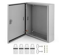 Aptliton Electric Enclosure Box IP66 Waterproof, Metal Junction Box, Wall Mounted Steel Electrical Cabinet with Lock & Mounting Plate for Outdoor