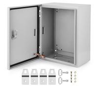 Aptliton Electric Enclosure Box IP66 Waterproof, Metal Junction Box, Wall Mounted Steel Electrical Cabinet with Lock & Mounting Plate for Outdoor