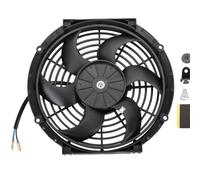 Aptliton Electric Radiator Cooling Fan with Mounting Kit, Global 10 Inch 80W, 12V, 8 Blades, Reversible Push/Pull, Engine Cooling Replacement for Car Radiators