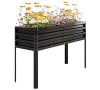 Aptliton Elevated Metal Raised Garden Bed 50×17×32 in - Planter Box with Legs, Self-Watering & Drainage - Sturdy Galvanized Construction for Vegetables, Flowers, Herbs - No-Bend Gardening for Patio,