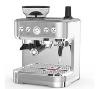 Aptliton Espresso Coffee Machine with Grinder 15 Bar, Stainless Steel, PID Temperature Control, 250g Bean Hopper, 2.3L Water Tank, 360° Steam Wand, Double Cup Brewing, ETL Certified