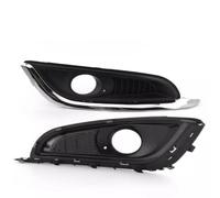 Aptliton Front Bumper Fog Light Bezel with Chrome Trim, Left & Right Fog Lamp Cover Grille Pair Replacement for Vauxhall Opel Insignia 2013-2017, Black & Chrome