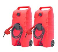 Aptliton Fuel Caddy, 53L Portable Gas Tank Container with Wheels & Straps, Petrol Diesel Storage Can, Petrol Canister for Car Truck, Red