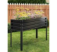 Aptliton Galvanised Steel Tall Raised Garden Bed with Legs, Self-Watering Large Elevated Planter Box for Vegetables Flowers Herbs, Outdoor Metal Planter Stand for Patio, Balcony, Backyard, No Bending