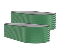 Aptliton Galvanized Steel Raised Garden Bed - 8x4x2ft Heavy Duty Outdoor Planter Box, Rust-Resistant, Open-Bottom, Safety Edges - Green with Anti-Cut Strips, 240x120x60cm