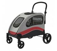 Aptliton Heavy Duty Dog Stroller for Large Dogs Up to 160LB, 5-Sided Ventilation Pet Stroller with One-Click Fold, Adjustable Handle & Shock Absorbing Wheels for Outdoor Travel Walk Vet Visit, Red