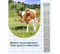 Aptliton Heavy Duty Galvanized Wire Fence - Rust-Resistant Welded Mesh Garden & Yard Barrier, Poultry & Livestock Enclosure, Farm Field Fencing - Size: 1.5x50M