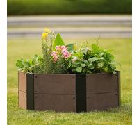 Aptliton Hexagon Raised Garden Bed Kit - Deep 11.8" Wood-Look Planter Box - Large Elevated Planting Bed for Herbs, Vegetables, Flowers - Indoor & Outdoor Use - Easy Assembly - Size: 80x80x30cm