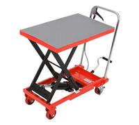 Aptliton Hydraulic Lift Table Cart 500 Lbs, Lift Table Capacity28.3" Lifting Height, Manual Single Scissor with 4 Wheels and Non-Slip Pad Thickness 3Mm for Material Transportation and Handling