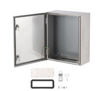 Aptliton IP65 Waterproof Stainless Steel Electrical Junction Box - Outdoor/Indoor Weatherproof Enclosure, Hinged Lockable Cover, Mounting Plate, Wall Bracket - Size 20x16x8 inch, 1.5mm Wall Thickness