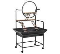 Aptliton Large Bird Cage with Rolling Stand & Pull Out Tray, 4 Color Options, Bird Cage for Parakeets Cockatiels Lovebirds Finches Canaries, Bird Cage with Wood Perches & Food Cups,Black