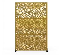 Aptliton Metal Privacy Screen Outdoor Garden, 6ft Free Standing Room Divider Partition, Decorative Laser Cut Trellis Panel for Patio Living Room (120x180cm,)