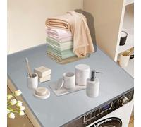 Aptliton Mini Fridge Mat, 60 x 60 CMSilicone Floor Protector Mat, Washing Machine Drip Tray With Raised Edge, Washable Under Fridge Carpet Drip Pan for Dryer Wine Cabinet Coffee Machine