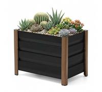 Aptliton Planting Bed, Aluminum Alloy Deep Bottom Planter Box with Drainage, Single-Tier Vegetable Herb Flower Grow Box for Patio Backyard Outdoor Gardening