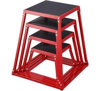 Aptliton Plyometric Jump Boxes, Platform and Jumping Agility Box, Anti-Slip Fitness Exercise Step Up Box Set for Home Gym Training, Conditioning Strength Training, 12/18/24/30 Inch Plyo Box, Red