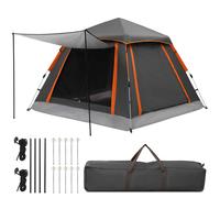 Aptliton Pop Up Tent Automatic, Camping Tent Waterproof Glow-in-the-Dark Pegs, Bug Netting & Convertible Door for Shade/Rain Protection Large 3-4