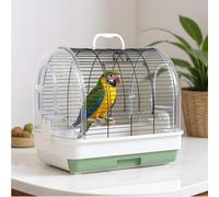 Aptliton Portable Birdcage with 2 Perches and Tray, 2 Food Bowls, Metal Large Bird Cage for Small to Medium Sized Birds Budgies Cockatiels Lovebirds Canaries Budgies, Green