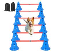 Aptliton Portable Dog Agility Training Kit with Adjustable Hurdles, Collapsible Tunnel & Weave Poles for Indoor & Outdoor Canine Exercise - 87 Pcs Obstacle Course Set with Carry Bag