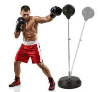 Aptliton Punching Bag Set,Spring-Loaded Boxing Speed Ball with EVA PU Foam Ball and Fillable HDPE Base,Reaction Trainer for Home Gym,Teens and Adults,Freestanding Adjustable Height From 125 to 155cm
