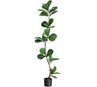 Aptliton Realistic Artificial Fiddle Leaf Fig Tree, Tall Faux Indoor/Outdoor Plant with Lifelike Leaves in Black Pot, Ideal for Home, Office, or Living Room Decor, Housewarming Gift, 152cm
