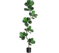 Aptliton Realistic Artificial Fiddle Leaf Fig Tree, Tall Faux Indoor/Outdoor Plant with Lifelike Leaves in Black Pot, Ideal for Home, Office, or Living Room Decor, Housewarming Gift, 183cm