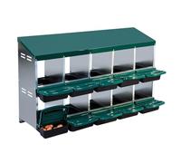 Aptliton Rollaway Chicken Nesting Box Stable & Corrosion Resistant Galvanized Steel Nesting Boxes with Inclined Nesting Boxes, Bottom Holes & Resting Platform, Laying Nest for Hen Chickens