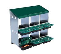 Aptliton Rollaway Chicken Nesting Box Stable & Corrosion Resistant Galvanized Steel Nesting Boxes with Inclined Nesting Boxes, Bottom Holes & Resting Platform, Laying Nest for Hen Chickens