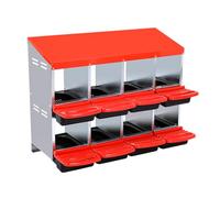 Aptliton Rollaway Chicken Nesting Box Stable & Corrosion Resistant Galvanized Steel Nesting Boxes with Inclined Nesting Boxes, Bottom Holes & Resting Platform, Laying Nest for Hen Chickens