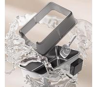 Aptliton Stainless Steel Cat Litter Box with Lid, Front Out Litter Tray Easy to Clean and Anti-Urine Leakage, Large Metal Litter Tray for All Cats Rabbits,60x40x30.5CM,Black