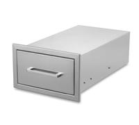 Aptliton Stainless Steel Outdoor Kitchen Drawers - Weatherproof Storage, 1 Layer, Ball Bearing Slides, for BBQ Island & Patio Grill Station, 14" W x 8.5"H x 23"D
