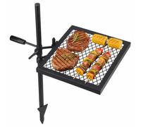 Aptliton Swivel Campfire Grill, Open Fire Grate Pit, Over Fire Camp Grill with Carrying Bag for Outdoor Camping Barbecue