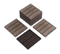 Aptliton Versatile Waterproof Interlinked Deck Tiles 12x12 Inch - Plastic Wood Composite Patio Flooring - Easy DIY Install, All-Weather - for Outdoor & Indoor