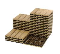 Aptliton Versatile Waterproof Interlinked Deck Tiles 12x12 Inch - Plastic Wood Composite Patio Flooring - Easy DIY Install, All-Weather - for Outdoor & Indoor