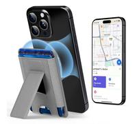 APTMAPT for Magsafe Wallet with Apple Find My, 3 in 1 Strongest Mag-Safe Wallets with Adjustable Stand, Secure Grip, 6 Cards Holder, Magnetic Wallet for iPhone 16/15/14/13/12 Series, RFID, Grey