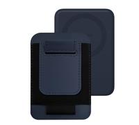 APTMAPT for MagSafe Wallet Works with Apple Find My, 5-Card RFID Holder with Pop-Up Strap, Strong Magnetic Wallet for iPhone 17/16/15/14/13/12 Pro Max Air Plus, Wireless Charging, Blue, With Find My