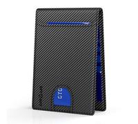 APTMAPT Men's Wallet with Tracker, (RFID Blocking) Slim Bifold Front Pocket Wallets for Men with Find My for Travel, Gym, Daily Use with Gift Box, Black Carbon Fibre, Modern