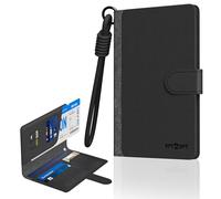 APTMAPT Passport Holder for Travel with Find My Tracker, RFID Protection, Travel Essential Leather Passport Cover & Wallet for Men and Women, 5 Cards Holder, SIM/SD Slots, Wireless Charging, Black