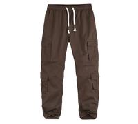 APTRO Cargo Combat Trousers for Men UK Camo Tactical Mens Trousers Work Trousers Cotton Joggers with Multiple Pockets Brown XL
