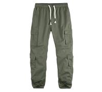 APTRO Cargo Combat Trousers for Men UK Camo Tactical Mens Trousers Work Trousers Cotton Joggers with Multiple Pockets Army Green XL