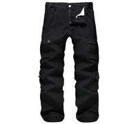 APTRO Mens Cargo Trousers Camo Trousers Combat Tactical Combat Trousers Cotton Multiple Pockets Pants LT02 Black 36